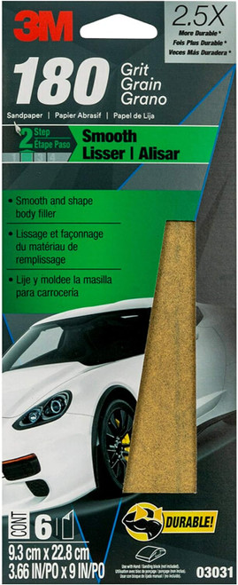 papier de verre automobile à l'oxyde d'aluminium fin 3M 03031