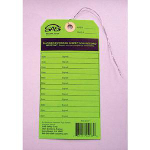 SAS Safety 5137 Eyewash Service Inspection Tag for 5135