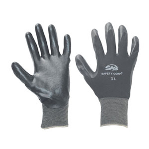 SAS Safety 640-1908 Black 15 Gauge Nylon Knit Shell Gloves