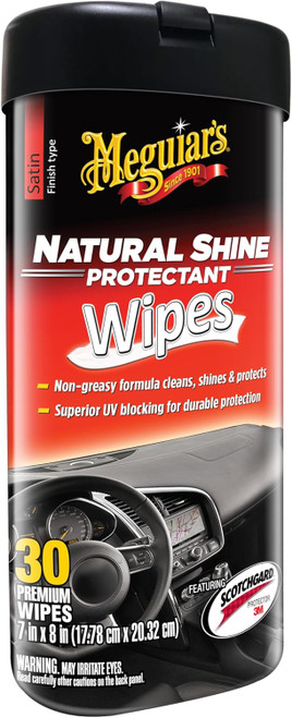 Meguiar's Natural Shine Protectant Wipes 25 Ct (G4100)