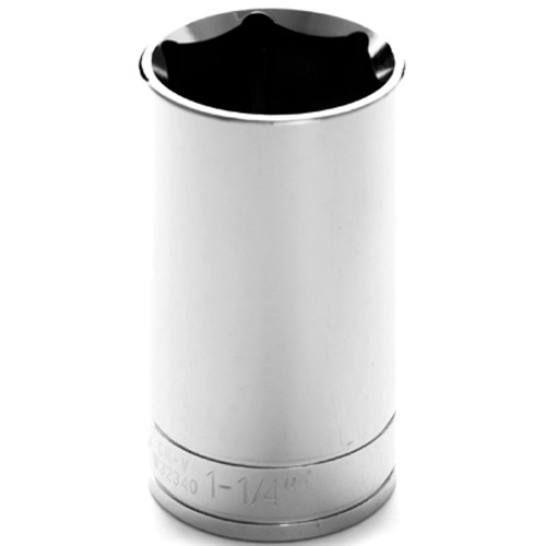 Performance Tool W32340 Chrome Socket, 1/2" Drive, 1-1/4", 6 Point, Deep