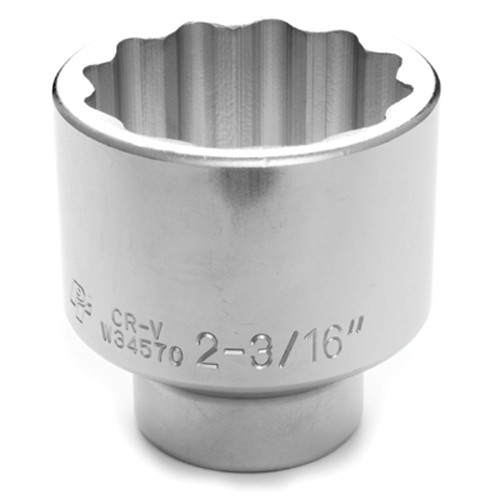 Performance Tool W34570 Chrome Socket, 3/4 Drive, 2-3/16", 12 Point, Shallow