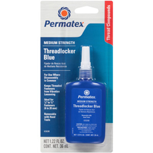 LOCTITE 243 Threadlocker for Automotive: Medium-Strength, Oil Tolerant,  High-Temperature, Anaerobic, General Purpose | Blue, 36 ml Red Bottle (PN