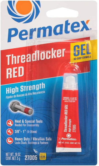 Permatex High Strength Red Threadlocker Gel 5 g Secure Permanent Applications (27005)