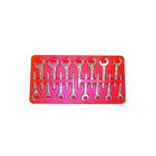 V8 Tools 9215 Single Open End Service Wrench Set, 15 Piece, 3/4" To 1-5/8", Thin Jaw, Short Handle, Full Polish