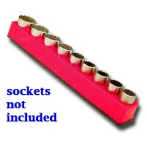 Mechanics Time Saver 1281 1/2" Drive Magnetic Red Socket Holder   10-19mm