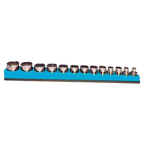 Mechanics Time Saver Blue 12-Hole Shallow 3/8" Socket Holder (S3810)