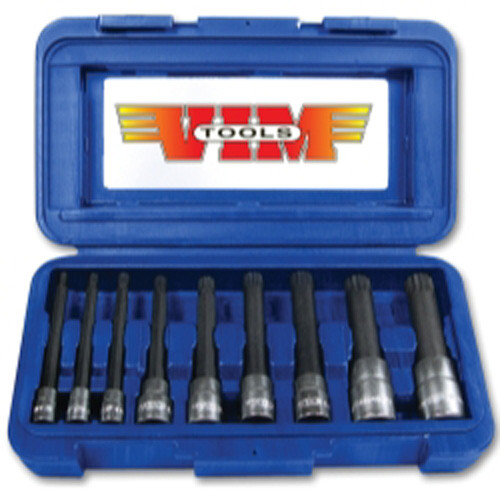 Vim Products XZN400 9 Piece XZN Triple Square, Spline Drive Bit Set