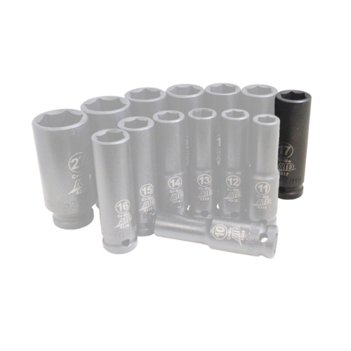 ATD Tools 4317 1/2" Drive 6-Point Deep Metric Impact Socket - 17mm