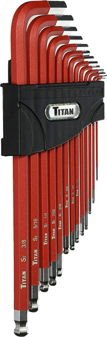 Titan Tools 12713 Hex Key Wrench Set Ball End 13pc SAE