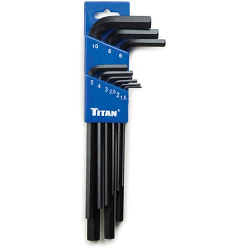 Conjunto de chave hexagonal Titan Tools 12719 9 unidades métricas