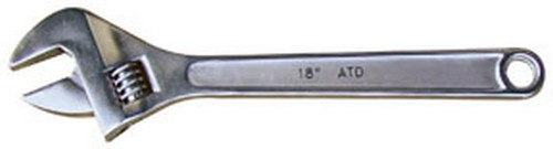 ATD Tools 418 18 Adjustable Wrench with 1-7/8 Opening