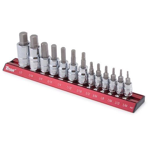 Titan Tools 16123 Hex Bit Socket Set 13 Piece SAE