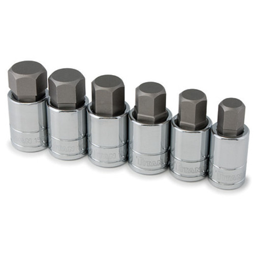 Titan Tools 16156 6pc Large SAE Hex Socket Set