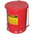 Justrite 09300 Red Galvanized Steel Oily Waste Safety Can - 10 Gallon