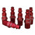 Milton s314mkit kit de acoplador y enchufe colorfit - (estilo m, rojo) - 1/4" npt 14 piezas