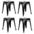 AmeriHome BS18BLKSET Loft Black 18 Inch Metal Bar Stool - 4 Piece