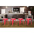 AmeriHome BS18REDSET Loft Red 18 Inch Metal Bar Stool - 4 Piece