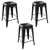 AmeriHome BS24BLK3 Loft Black 24 in. Metal Bar Stool - 3 Piece