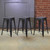 AmeriHome BS24BLK3 Loft Black 24 in. Metal Bar Stool - 3 Piece