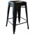 AmeriHome BS24BLK3 Loft Black 24 in. Metal Bar Stool - 3 Piece