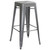 AmeriHome BS0303PK Loft Silver Metal Bar Stool - 3 Piece