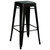 AmeriHome BS030B3PK Loft Black Metal Bar Stool - 3 Piece