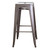 AmeriHome BSMETAL3PK Loft Gun Metal 30 inch Metal Bar Stool - 3 Piece