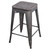 AmeriHome BS24BWTSET Black 24 in. Metal Bar Stool with Wood Seat- 4 Piece