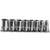 K Tool 26100 Chrome Socket Set, 1/4" Drive, 8 Piece, 6mm to 13mm, Shallow, 6 Point, on Clip Rail