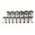 K Tool 28100 Chrome Socket Set, 1/2" Drive, 14 Piece, 15mm to 28mm, 6 Point, Shallow, on Clip Rail