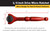 Titan Tools 11320 Microtrinquete con cabeza giratoria de aluminio de 1/4 pulg., Rojo