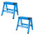 AmeriHome STL1ABLKIT Lightweight Single Step Step Stool 2 Pcs Set - Bright Blue
