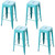 AmeriHome BS030TLSET Loft Teal 30 inch Metal Bar Stool - 4 Piece