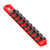 Ernst 8410M 8 Magnetic Socket Organizer with 9 Socket Clips - Red - 1/4