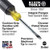 Klein Tools 601-3 3/16" Flat Head Screwdriver, Cabinet Tip with 3" Round Shank