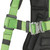 PeakWorks V8006210 Fall Protection Full Body Padded, Green/Black, Universal Fit