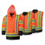 Pioneer Safety V1120151U-XL High Visibility Parka-jakke, vandtæt, 6-i-1 Parka, Orange XL