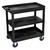 Luxor Workspaces 32" X 18" Cart - Two Tub/One Flat Shelves (EC121HD-B)
