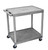Luxor Workspaces 2 Shelves Utility Cart With Locking Brakes, Shape,Gray (HE38-G)