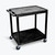 Luxor Workspaces Large Flat Shelf Cart - Two Shelves (TC22-B)