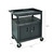 Luxor Workspaces Tub Top Utility Cart W/ Cabinet, 39.5"X32"X24",Black (TC122C-B)