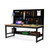 Luxor workspaces kraftigt sort træarbejdsbord/arbejdsstation (dtws001)