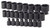 SK Tools 25-Piece 1/2" Drive 6 Point Standard Metric Impact Socket Set (4037)