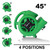 XPOWER 1/4 HP Mini Air Mover with Daisy Chain and Timer (P-230AT-Green)