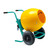 Side view of IMER Wheelman II Electric Honda Gas Motor 5 CuFt Poly Drum Mixer
