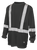 Front view of Tough Duck Polyester Jersey Long Sleeve Safety T-Shirt with Reflective Trim