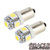 Front view of Oracle Lighting BA9S 5 LED 3 Chip Bayonet Bulbs White Pair