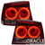 Front view of Oracle Lighting Charger Pre-Assembled Tail Lights when it's on, Oracle Lighting Charger Pre-Assembled Tail Lights in white background, Side view of Oracle Lighting Charger Pre-Assembled Tail Lights, Back view of Oracle Lighting Charger Pre-Assembled Tail Lights