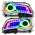 Oracle Lighting 2011-2014 Chrysler 300C Non-HID Pre-Assembled LED Halo Headlights w/ColorSHIFT® DRL - (Chrome Housing) (7730-330, 7730-333, 7730-334, 7730-335, 7730-504)